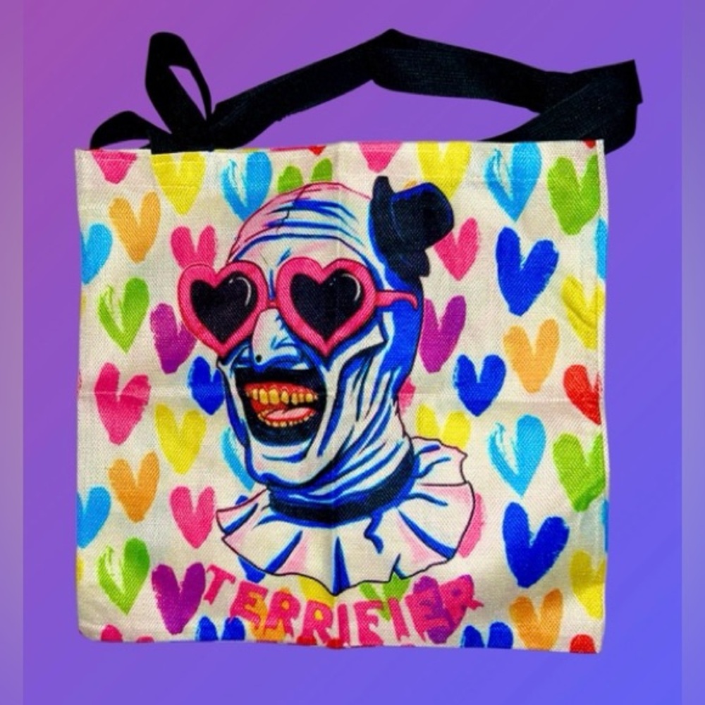 Terrifier art the clown Handmade & Designed Double Sided Tote Bag